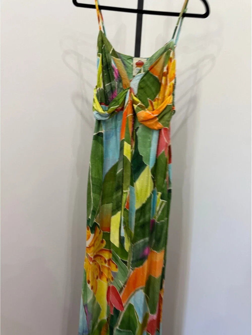 Farm Rio Tropical Print Maxi Dress with Twist Front Detail XS - Picture 4 of 10